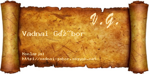 Vadnai Gábor névjegykártya