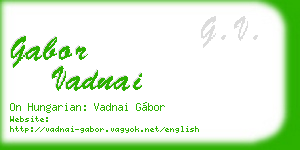 gabor vadnai business card